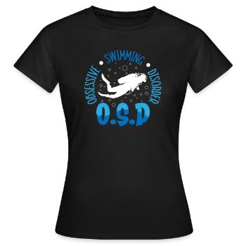 Schwimmer Präsent Wassersport Schwimmen Tauchen - Frauen T-Shirt - Schwarz - Vorne - AI Model Female 172 dark (172cm)