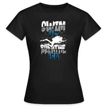 Schwimmer Präsent Wassersport Schwimmen Tauchen - Frauen T-Shirt - Schwarz - Vorne - AI Model Female 172 dark (172cm)