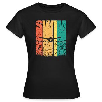 Schwimmer Präsent Wassersport Schwimmen Tauchen - Frauen T-Shirt - Schwarz - Vorne - AI Model Female 172 dark (172cm)