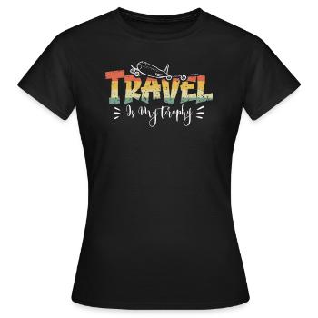 Abenteuer Reisen Präsent Reiseliebhaber - Frauen T-Shirt - Schwarz - Vorne - AI Model Female 172 dark (172cm)
