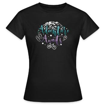 Abenteuer Reisen Präsent Reiseliebhaber - Frauen T-Shirt - Schwarz - Vorne - AI Model Female 172 dark (172cm)