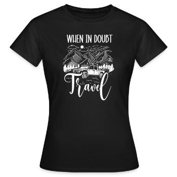 Abenteuer Reisen Präsent Reiseliebhaber - Frauen T-Shirt - Schwarz - Vorne - AI Model Female 172 dark (172cm)