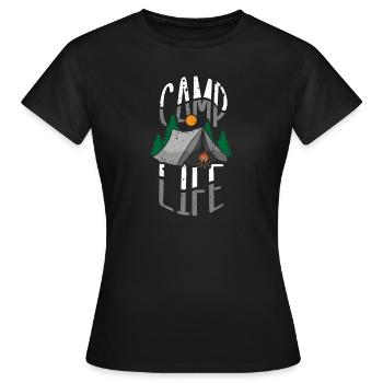Camping Camper Präsent Naturliebhaber - Frauen T-Shirt - Schwarz - Vorne - AI Model Female 172 dark (172cm)