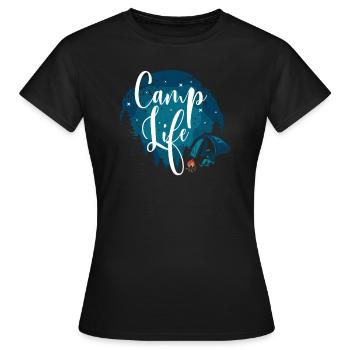 Camping Camper Präsent Naturliebhaber - Frauen T-Shirt - Schwarz - Vorne - AI Model Female 172 dark (172cm)