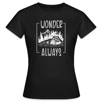 Camping Camper Präsent Naturliebhaber - Frauen T-Shirt - Schwarz - Vorne - AI Model Female 172 dark (172cm)