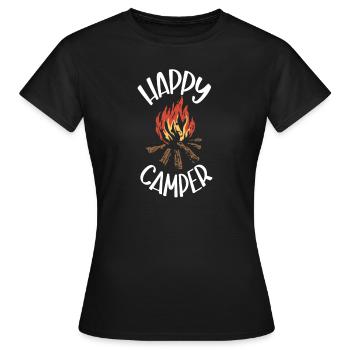 Camping Camper Präsent Naturliebhaber - Frauen T-Shirt - Schwarz - Vorne - AI Model Female 172 dark (172cm)