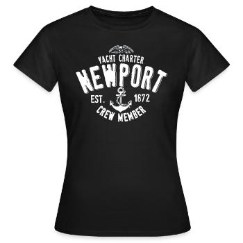 Newport yacht charter - T-shirt Femme - noir - Devant - AI Model Female 172 dark (172cm)