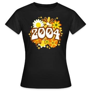 Fête Anniversaire Femme 2004 18 Ans Anniversaire - T-shirt Femme - noir - Devant - AI Model Female 172 dark (172cm)