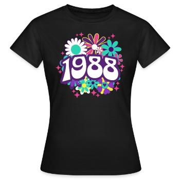 Birthday Party Woman 1988 35 years anniversary - Women's T-Shirt - black - Front - AI Model Female 172 dark (172cm)