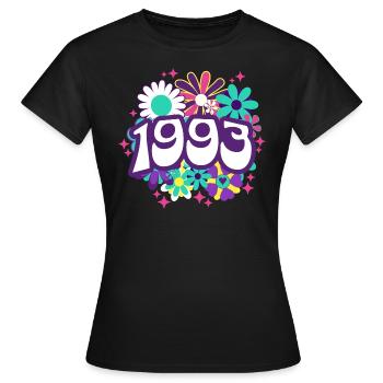 Fête Anniversaire Femme 1993 30 Ans Anniversaire - T-shirt Femme - noir - Devant - AI Model Female 172 dark (172cm)