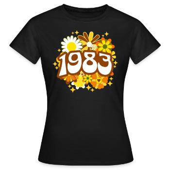 Fête Anniversaire Femme 1983 40 Ans Anniversaire - T-shirt Femme - noir - Devant - AI Model Female 172 dark (172cm)