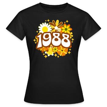 Birthday Party Woman 1988 35 years anniversary - Women's T-Shirt - black - Front - AI Model Female 172 dark (172cm)