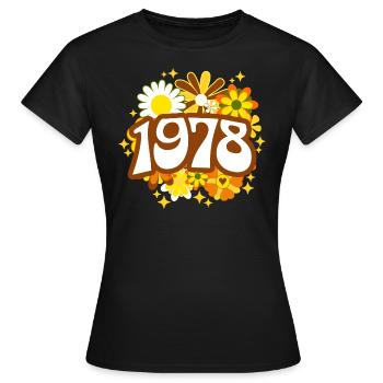 Birthday Party Woman 1978 45 years anniversary - Women's T-Shirt - black - Front - AI Model Female 172 dark (172cm)