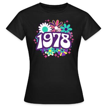 Birthday Party Woman 1978 45 years anniversary - Women's T-Shirt - black - Front - AI Model Female 172 dark (172cm)