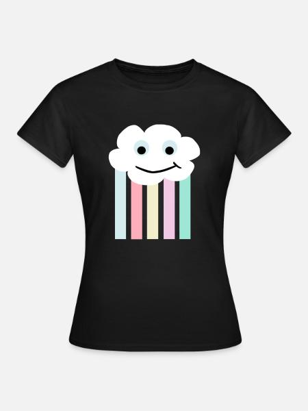 Wolke Retro Style - Frauen T-Shirt - Schwarz