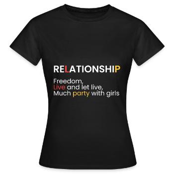 Relationship: Live and let live - Women's T-Shirt - black - Front - AI Model Female 172 dark (172cm)