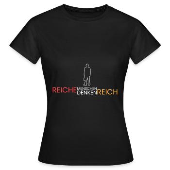 reiche Menschen denken reich - Frauen T-Shirt - Schwarz - Vorne - AI Model Female 172 dark (172cm)