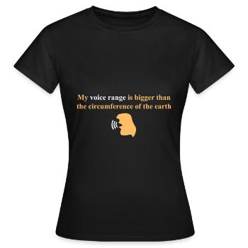 Mein Stimmumfang! - Frauen T-Shirt - Schwarz - Vorne - AI Model Female 172 dark (172cm)