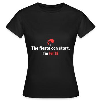 Lv 18! Die Fiesta kann beginnen - Frauen T-Shirt - Schwarz - Vorne - AI Model Female 172 dark (172cm)
