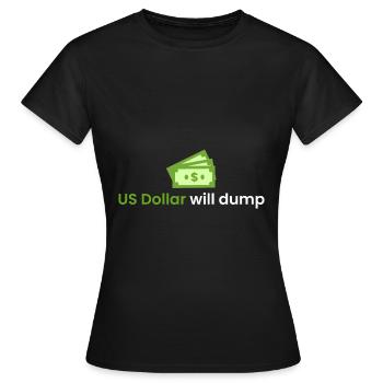 Le dollar américain va s’effondrer - T-shirt Femme - noir - Devant - AI Model Female 172 dark (172cm)