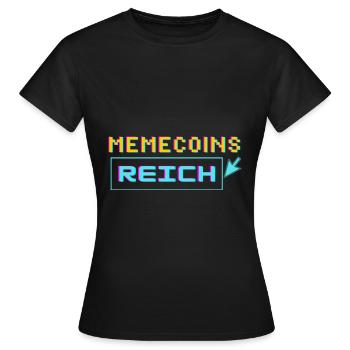memecoins -> reich - Frauen T-Shirt - Schwarz - Vorne - AI Model Female 172 dark (172cm)
