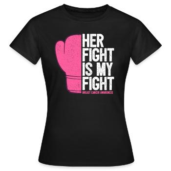 Cancer du sein anti-cancer combat mari copain soutien - T-shirt Femme - noir - Devant - AI Model Female 172 dark (172cm)