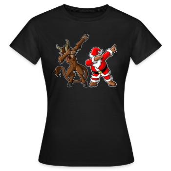 Dab Krampus Santa Claus - T-shirt Femme - noir - Devant - AI Model Female 172 dark (172cm)
