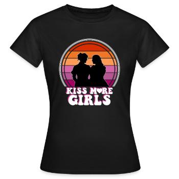 Kiss more girls Lesbian LGBT Pride Month Girls - Women's T-Shirt - black - Front - AI Model Female 172 dark (172cm)