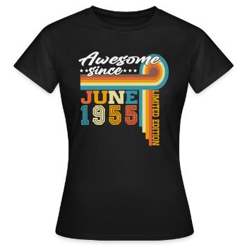 Juni 1955 Jahrgang Vintage Geburtstag Geschenk - Frauen T-Shirt - Schwarz - Vorne - AI Model Female 172 dark (172cm)