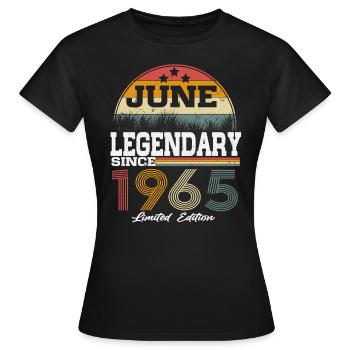 Le leggende sono nate nel giugno del 1965 - Maglietta da donna - nero - Fronte - AI Model Female 172 dark (172cm)