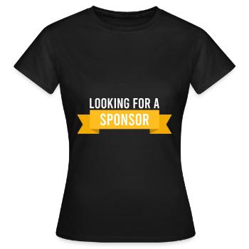 Rechercher un sponsor - T-shirt Femme - noir - Devant - AI Model Female 172 dark (172cm)