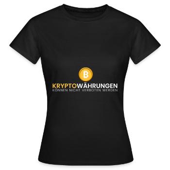 Kryptos = kein Verbot - Frauen T-Shirt - Schwarz - Vorne - AI Model Female 172 dark (172cm)