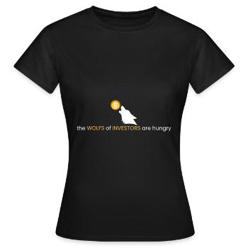 loups affamés des investisseurs - T-shirt Femme - noir - Devant - AI Model Female 172 dark (172cm)