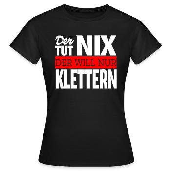 Klettern Sportklettern Kletterurlaub Kletterer - Frauen T-Shirt - Schwarz - Vorne - AI Model Female 172 dark (172cm)