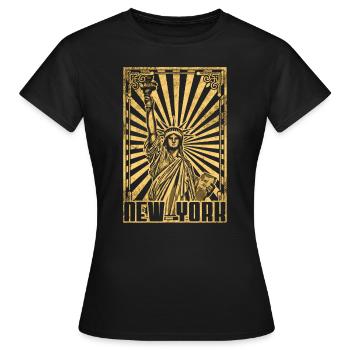 Statue de la Liberté de New York - T-shirt Femme - noir - Devant - AI Model Female 172 dark (172cm)