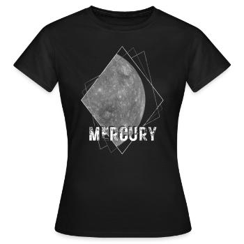 Mercure, planète, système solaire - T-shirt Femme - noir - Devant - AI Model Female 172 dark (172cm)