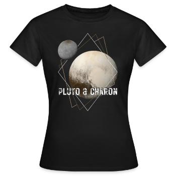Pluton et Charon - T-shirt Femme - noir - Devant - AI Model Female 172 dark (172cm)