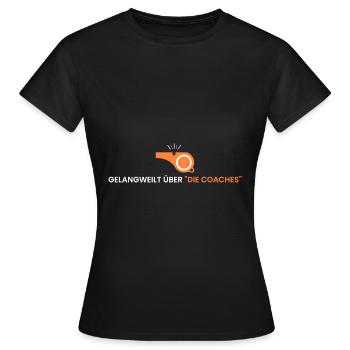 gelangweilt über "die coaches" - Frauen T-Shirt - Schwarz - Vorne - AI Model Female 172 dark (172cm)