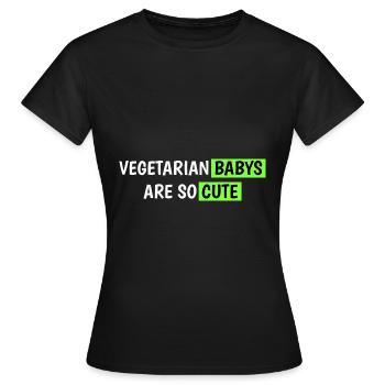 vegetarische Babys sind so süß - Frauen T-Shirt - Schwarz - Vorne - AI Model Female 172 dark (172cm)