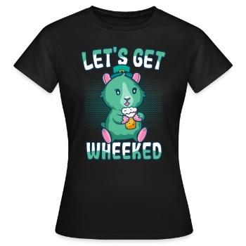 Saint-Patrick Cochon d’Inde Motif - T-shirt Femme - noir - Devant - AI Model Female 172 dark (172cm)
