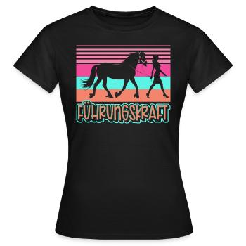 Führungskraft Pferd Reiten Geschenkidee Lustig - Frauen T-Shirt - Schwarz - Vorne - AI Model Female 172 dark (172cm)
