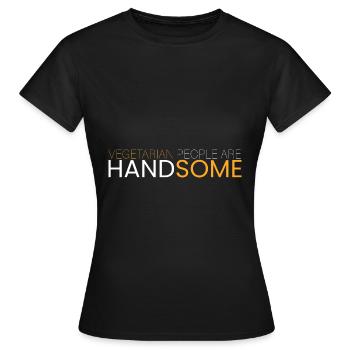 vegetarische Menschen sind schön - Frauen T-Shirt - Schwarz - Vorne - AI Model Female 172 dark (172cm)