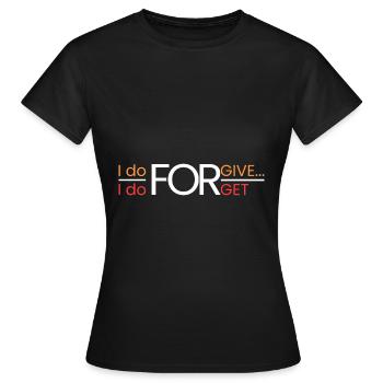 Je pardonne... J’oublie - T-shirt Femme - noir - Devant - AI Model Female 172 dark (172cm)