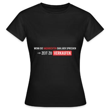 wenn die Nachrichten starten - Frauen T-Shirt - Schwarz - Vorne - AI Model Female 172 dark (172cm)