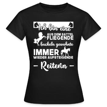 Die Reiterin - Frauen T-Shirt - Schwarz - Vorne - AI Model Female 172 dark (172cm)