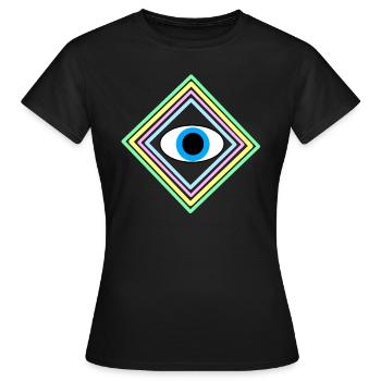 Oeil carré - T-shirt Femme - noir - Devant - AI Model Female 172 dark (172cm)