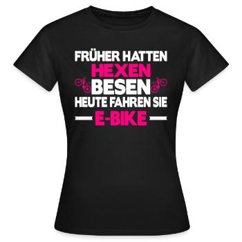 e-bike fahrrad elektrofahrrad damen frauen - Frauen T-Shirt - Schwarz - Vorne - AI Model Female 172 dark (172cm)