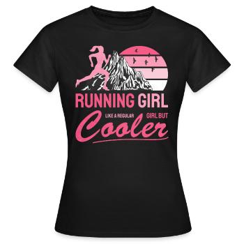 Running Girl Trail Runner Cross Country Woman - Women's T-Shirt - black - Front - AI Model Female 172 dark (172cm)