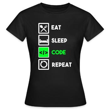 Programmierer Code Informatik Coder Programmieren - Frauen T-Shirt - Schwarz - Vorne - AI Model Female 172 dark (172cm)
