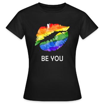 Be you lgbt regebogen - Frauen T-Shirt - Schwarz - Vorne - AI Model Female 172 dark (172cm)